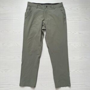 Free Fly Mens Pants 36/32 Green Chino Nomad Slim Straight Golf Tech Stretch Boat